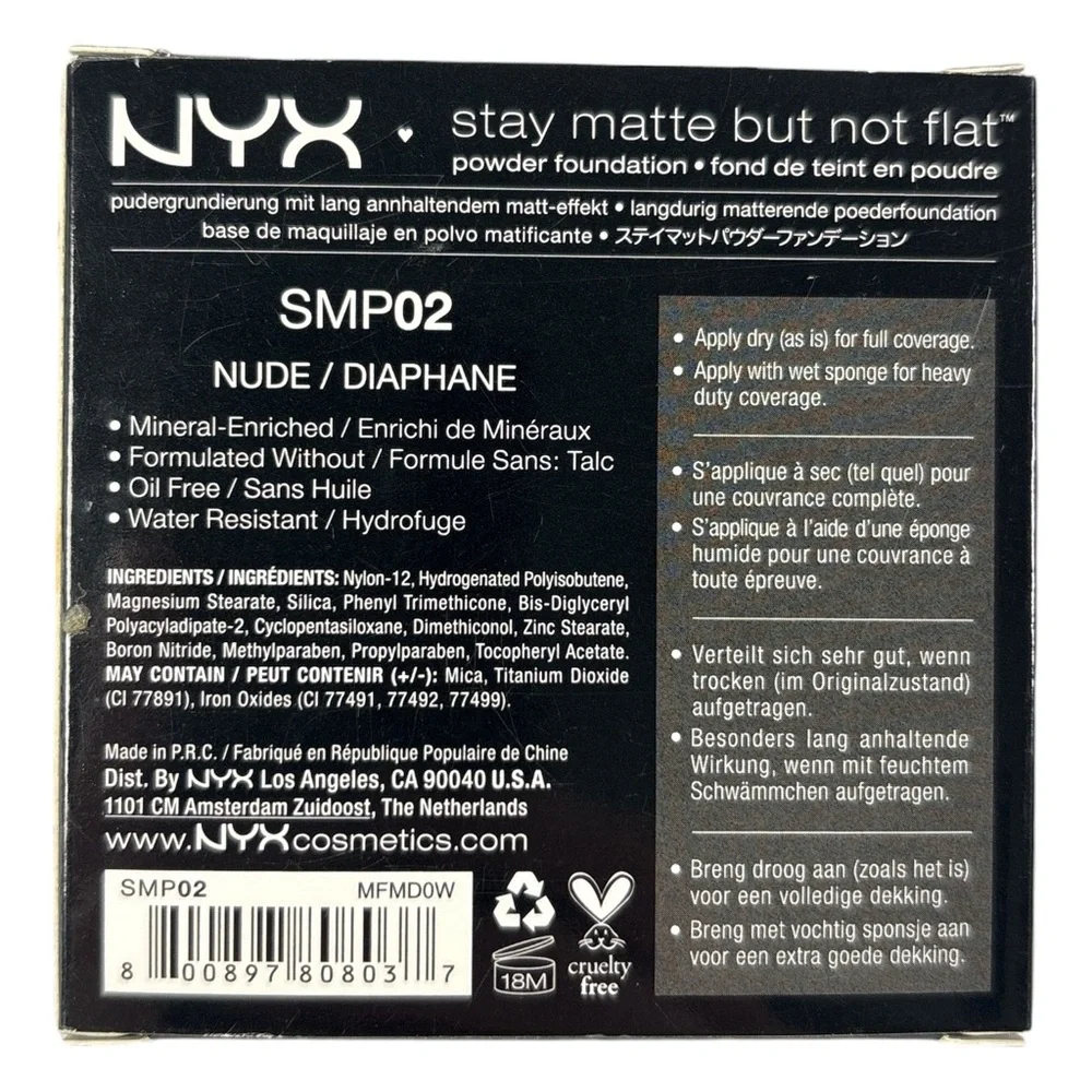 NYX Professional Makeup NUDE SMP02 Stay Matte But Not Flat Powder Foundation